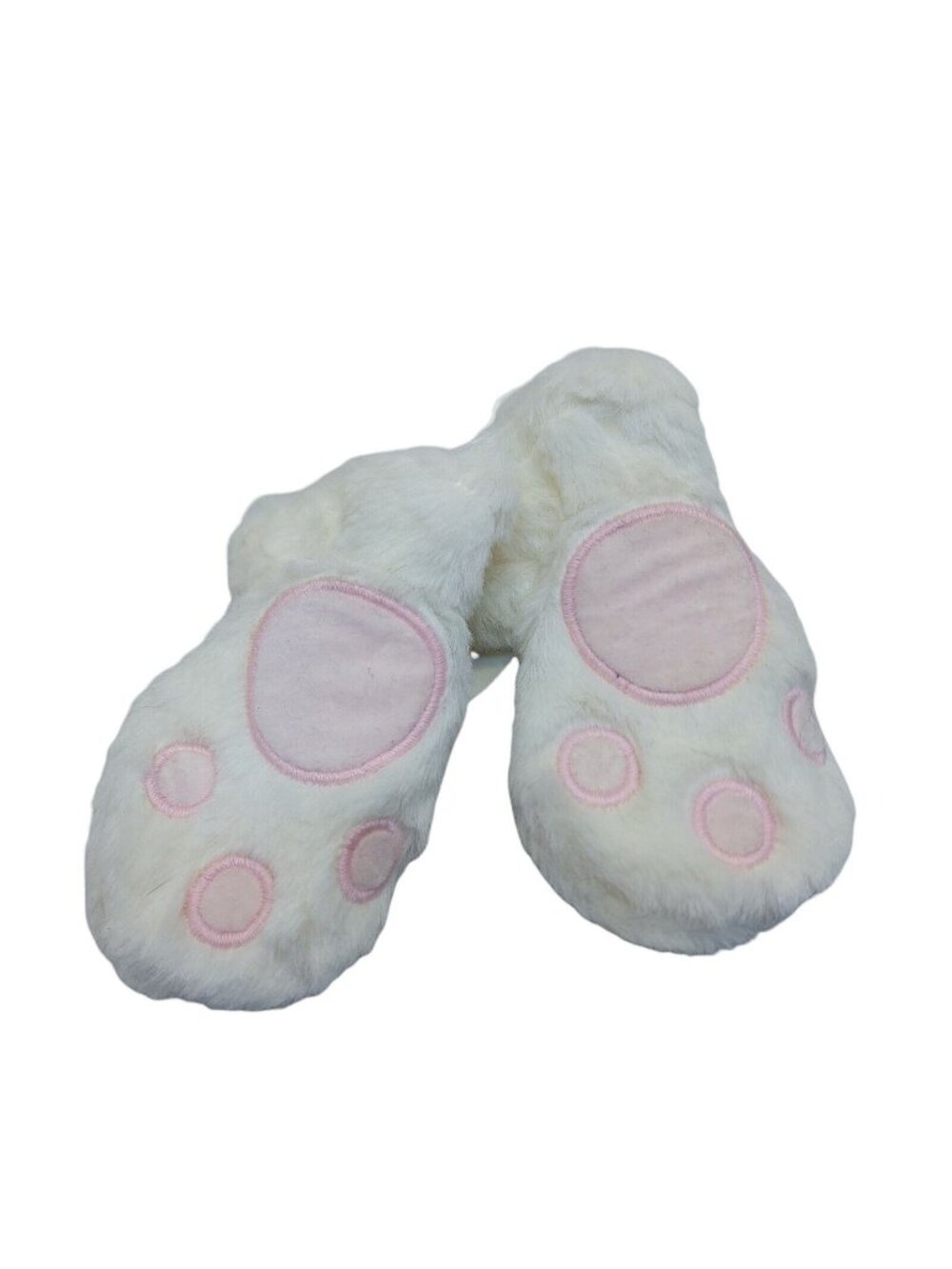 Gymboree Animal Party size 0-12 months Cream White Pink Paw Mittens Furry NWT